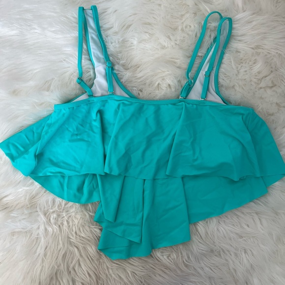 High waisted two piece bikini swimsuit. Teal and black size XL - Picture 2 of 2